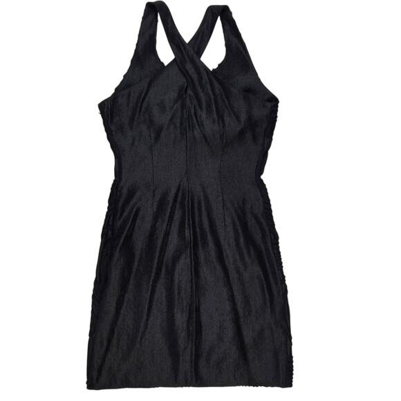 Samuel Dong Mini Dress Size Small Black Bodycon Fitted Embroidered Sleeveless - Picture 4 of 8